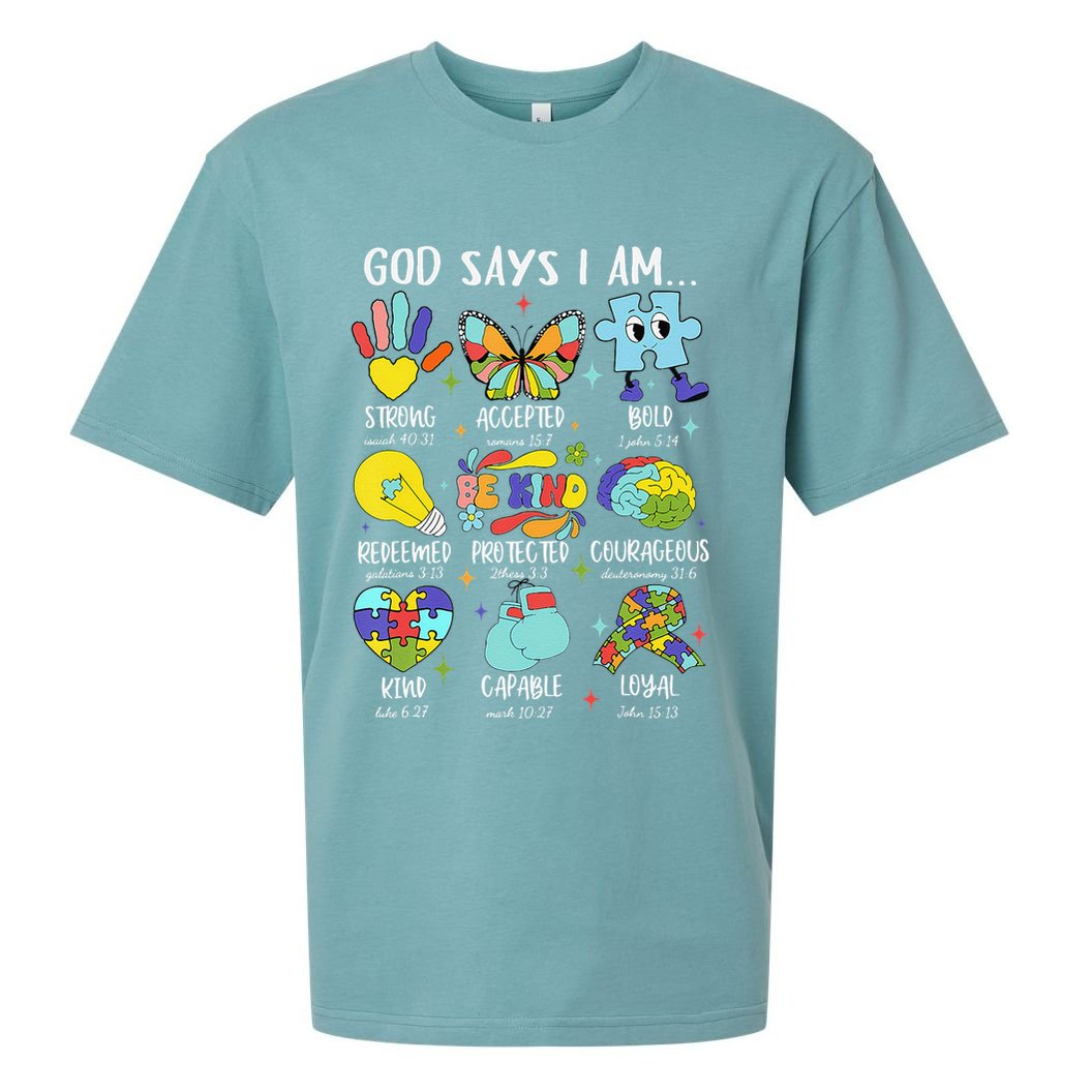 God Says I Am Be Kind Autism Awareness SPED Women Sueded Cloud Jersey T-Shirt