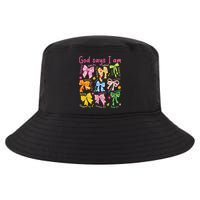 God Says I Am Coquette Bow Floral Christian Mother's Day Cool Comfort Performance Bucket Hat