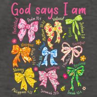 God Says I Am Coquette Bow Floral Christian Mother's Day Vector Backpack