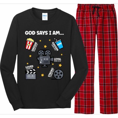 God Says I Am Watching Movie Lover Boy Girl Christian Long Sleeve Pajama Set