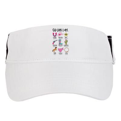 God Says I Am Cowgirl Christian Western Country Bible Verse Adult Drive Performance Visor
