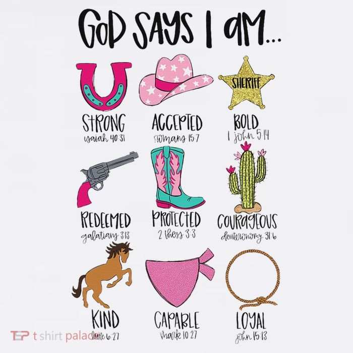 God Says I Am Cowgirl Christian Western Country Bible Verse Baby Bodysuit