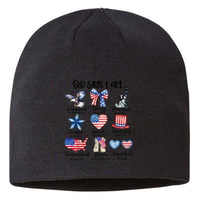 God Says I Am 4th Of July Christian Family Sustainable Beanie