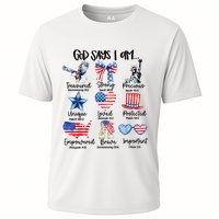 God Says I Am 4th Of July Christian Family Cooling Performance Crew T-Shirt