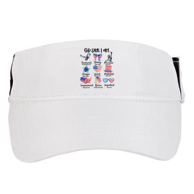 God Says I Am 4th Of July Christian Family Adult Drive Performance Visor