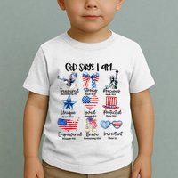 God Says I Am 4th Of July Christian Family Toddler T-Shirt