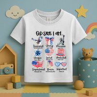 God Says I Am 4th Of July Christian Family Toddler T-Shirt