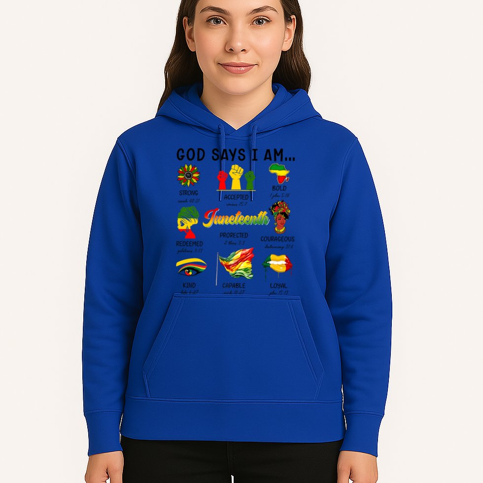 God Says I Am Independence Day African American Freedom Day Cute Gift Hoodie
