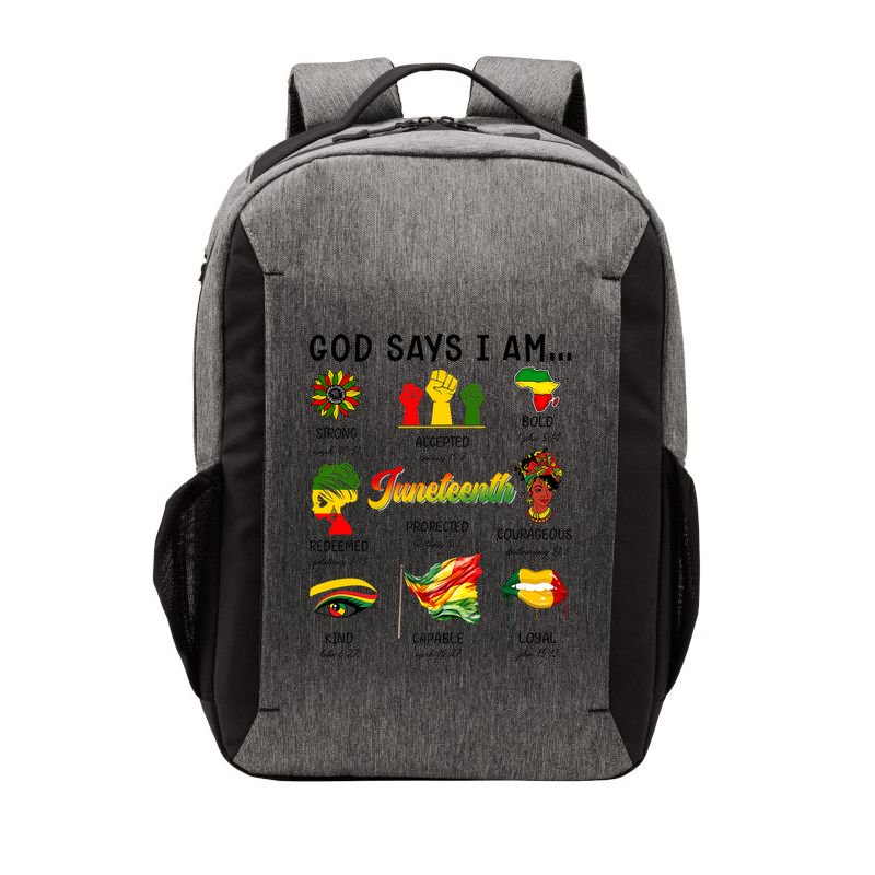 God Says I Am Independence Day African American Freedom Day Cute Gift Vector Backpack