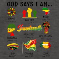 God Says I Am Independence Day African American Freedom Day Cute Gift Vector Backpack