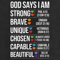 God Says I Am Autism Awareness Christian Bible Verse 7 Panel Mesh Trucker Snapback Hat