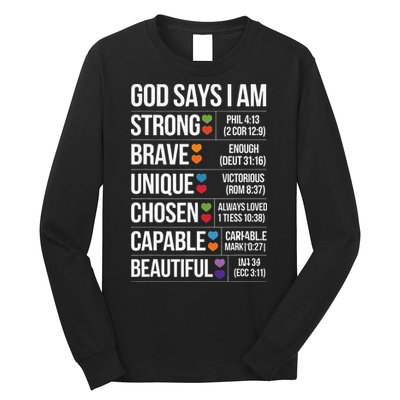 God Says I Am Autism Awareness Christian Bible Verse Long Sleeve Shirt