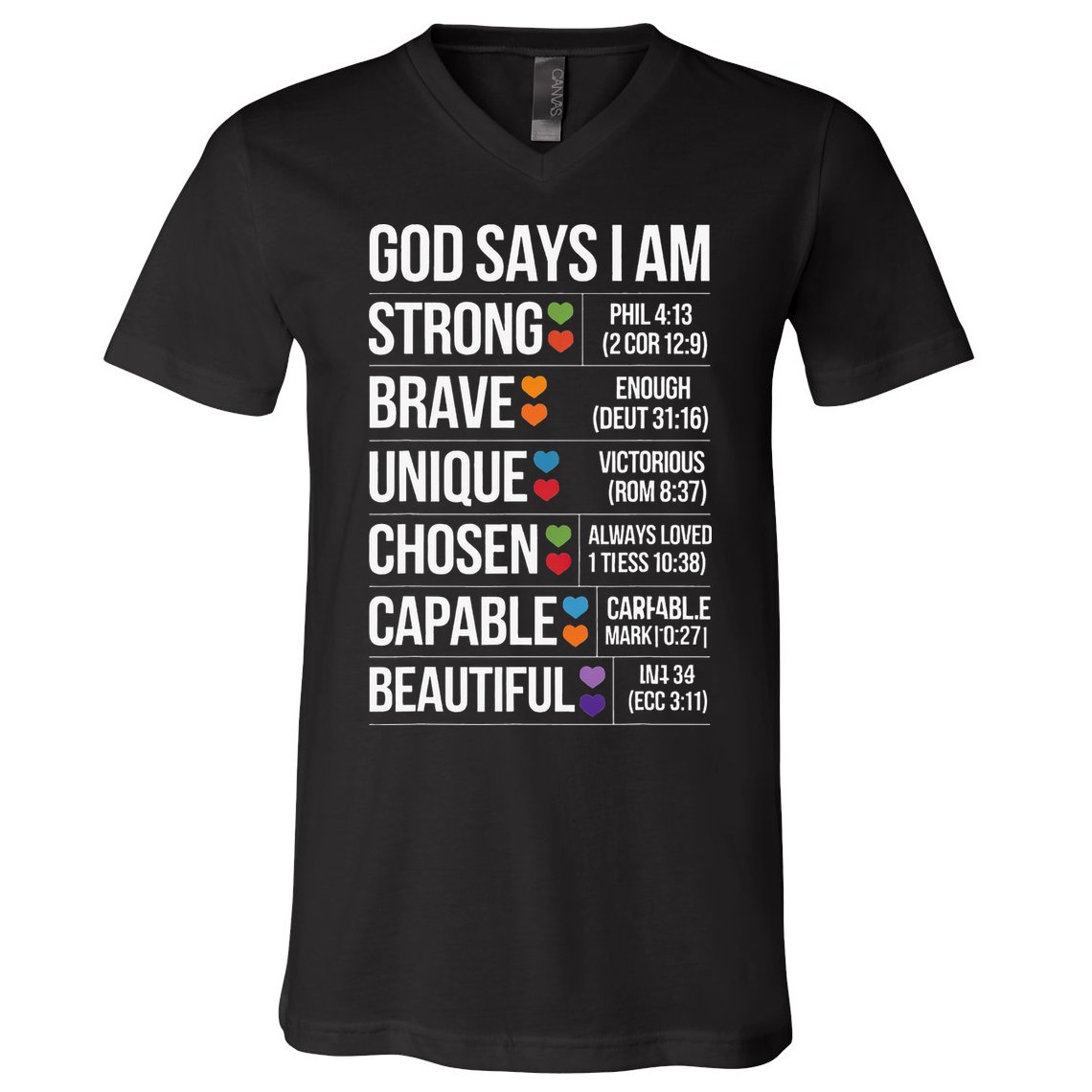 God Says I Am Autism Awareness Christian Bible Verse V-Neck T-Shirt