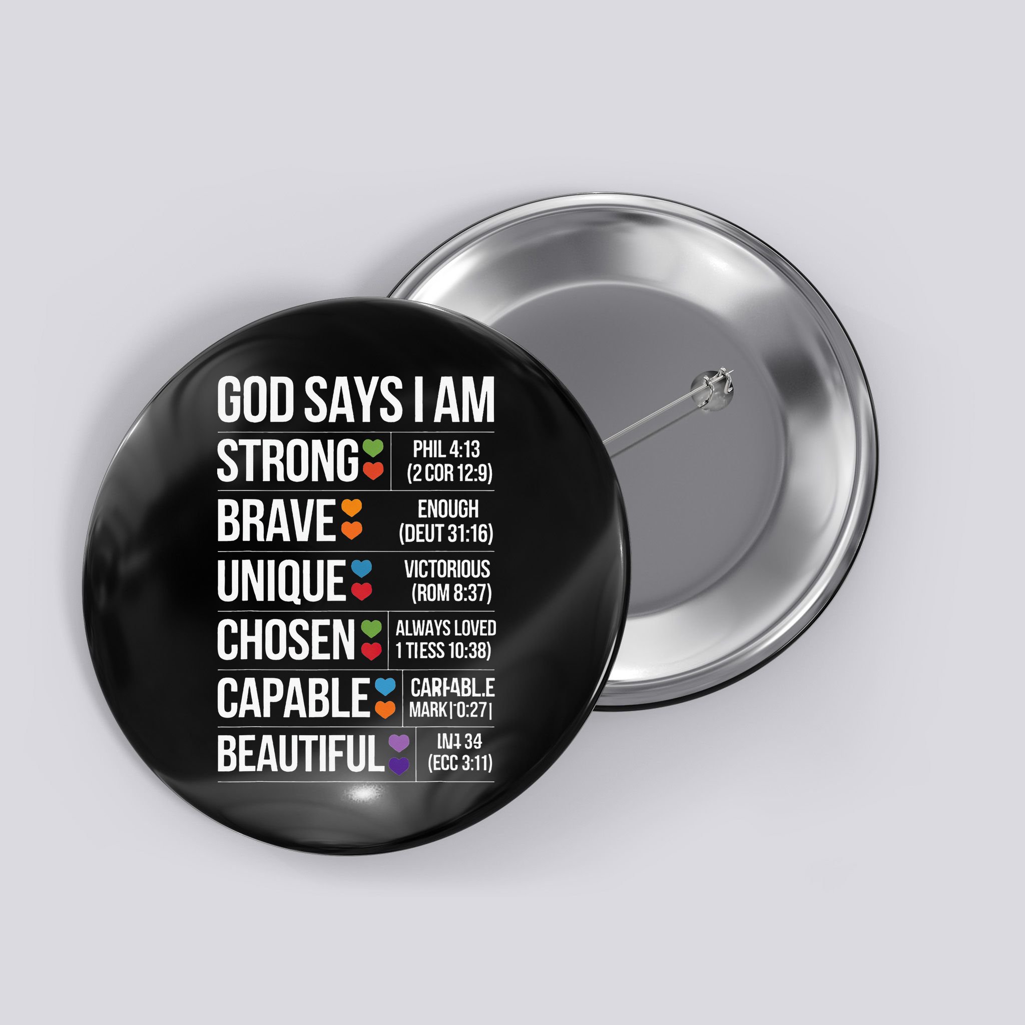 God Says I Am Autism Awareness Christian Bible Verse Button