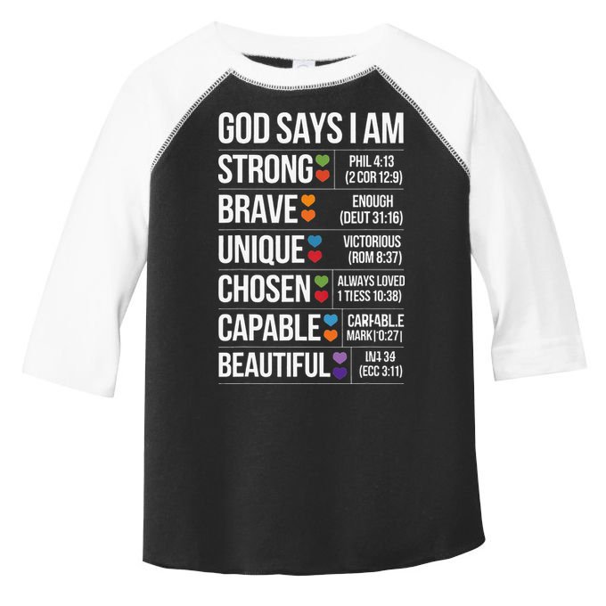 God Says I Am Autism Awareness Christian Bible Verse Toddler Fine Jersey T-Shirt