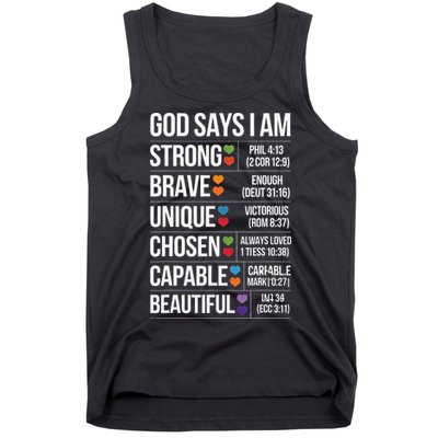 God Says I Am Autism Awareness Christian Bible Verse Tank Top
