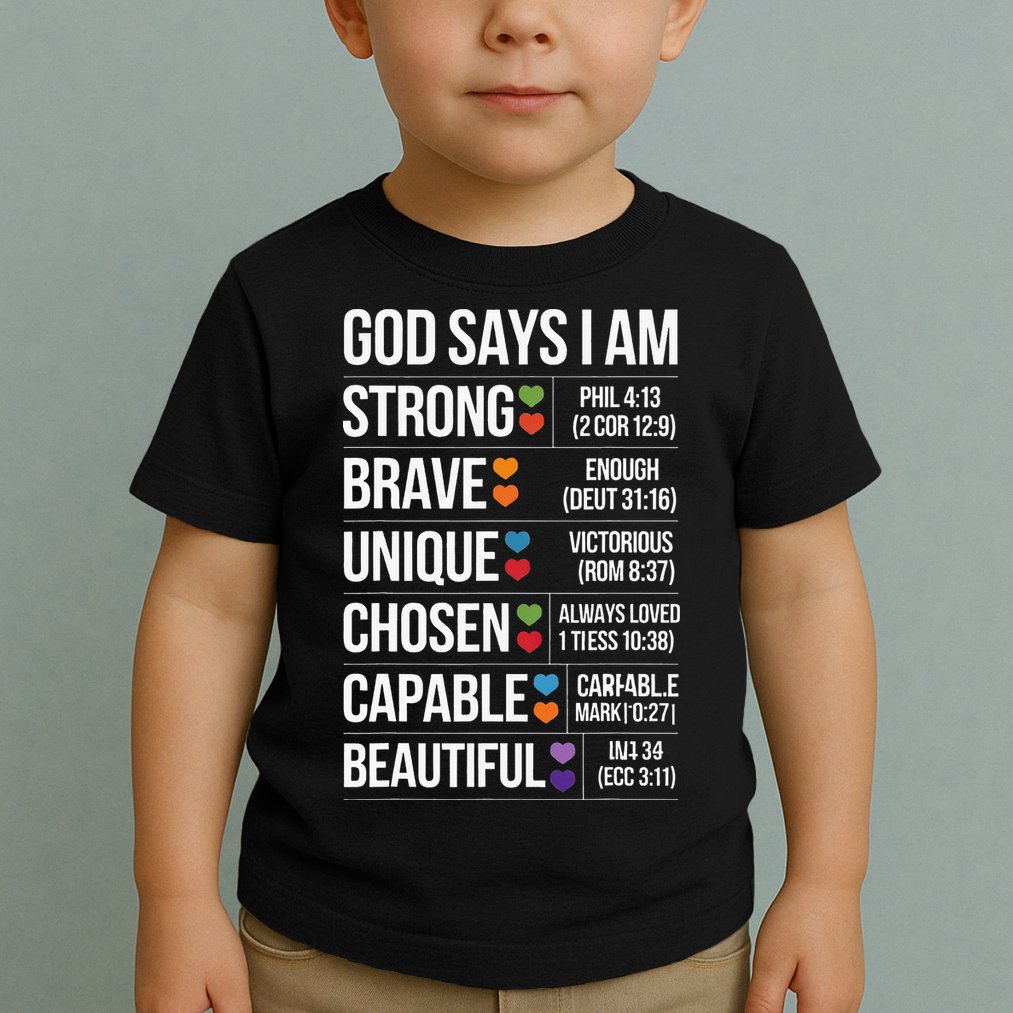God Says I Am Autism Awareness Christian Bible Verse Toddler T-Shirt