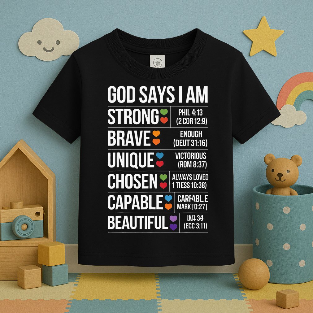God Says I Am Autism Awareness Christian Bible Verse Toddler T-Shirt