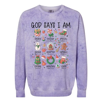 God Says I Am Cute Christmas Xmas Christian Colorblast Crewneck Sweatshirt