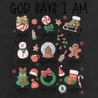 God Says I Am Cute Christmas Xmas Christian 7 Panel Mesh Trucker Snapback Hat