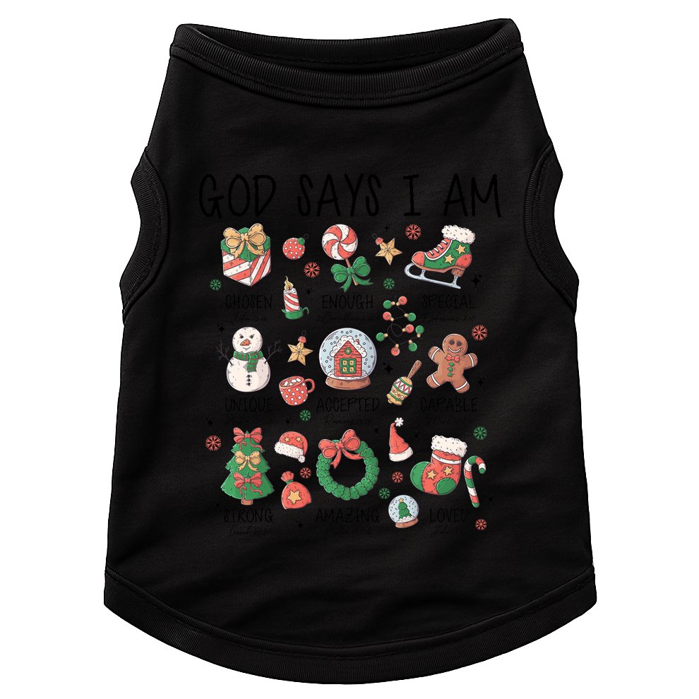 God Says I Am Cute Christmas Xmas Christian Doggie Tank
