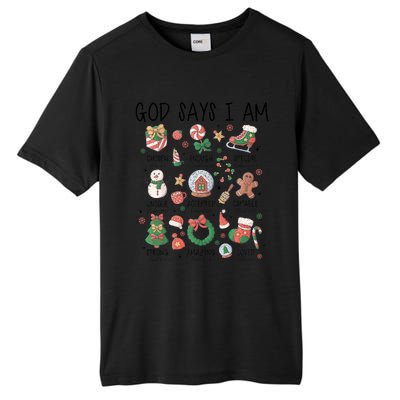 God Says I Am Cute Christmas Xmas Christian Tall Fusion ChromaSoft Performance T-Shirt