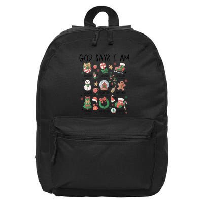 God Says I Am Cute Christmas Xmas Christian 16 in Basic Backpack