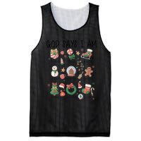 God Says I Am Cute Christmas Xmas Christian Mesh Reversible Basketball Jersey Tank