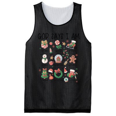 God Says I Am Cute Christmas Xmas Christian Mesh Reversible Basketball Jersey Tank