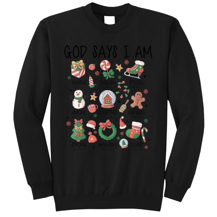 God Says I Am Cute Christmas Xmas Christian Tall Sweatshirt