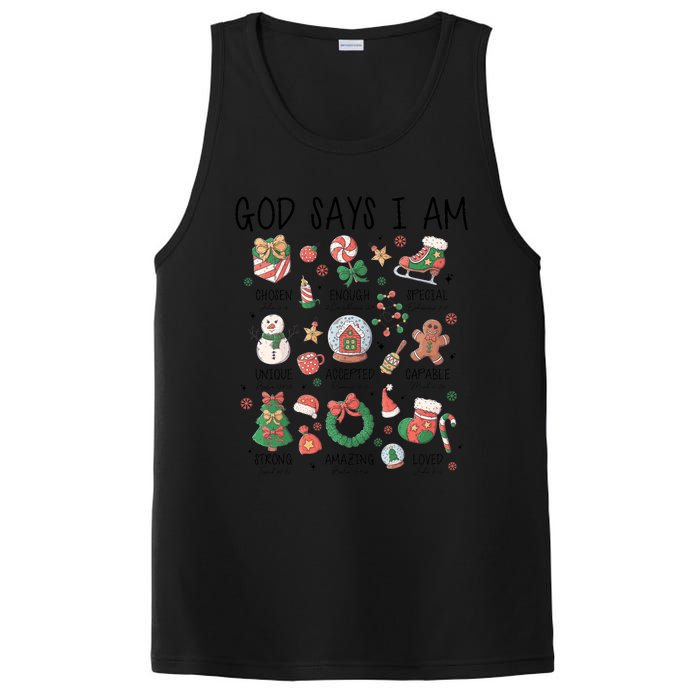 God Says I Am Cute Christmas Xmas Christian PosiCharge Competitor Tank