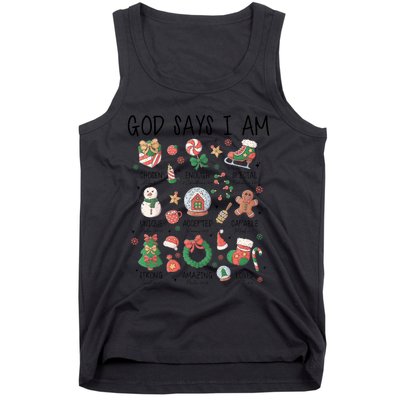 God Says I Am Cute Christmas Xmas Christian Tank Top