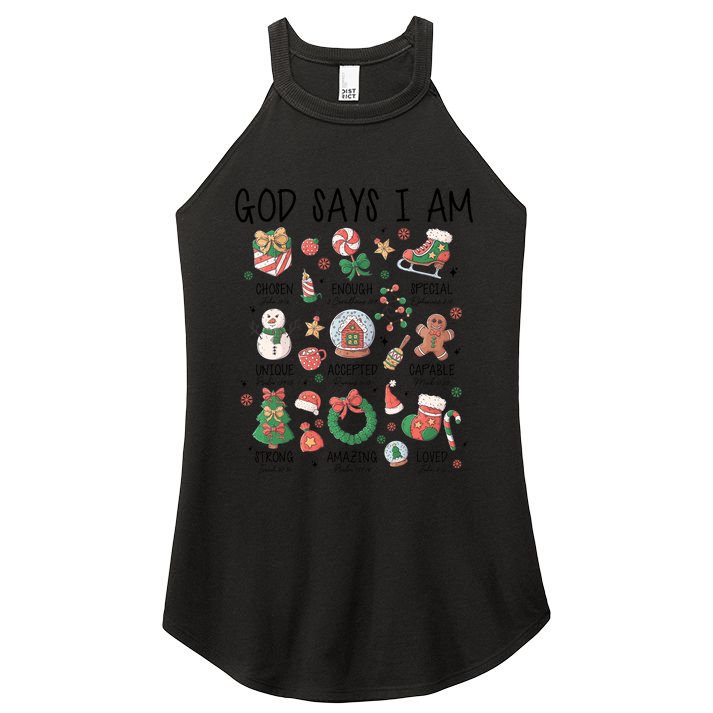 God Says I Am Cute Christmas Xmas Christian Women's Perfect Tri Rocker Tank