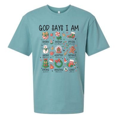 God Says I Am Cute Christmas Xmas Christian Sueded Cloud Jersey T-Shirt