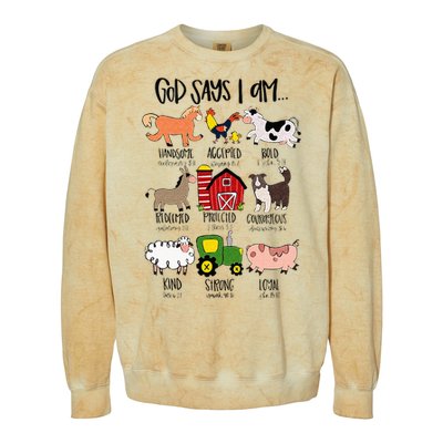 God Says I Am Animal Farms Funny Christian Lover Girls Colorblast Crewneck Sweatshirt