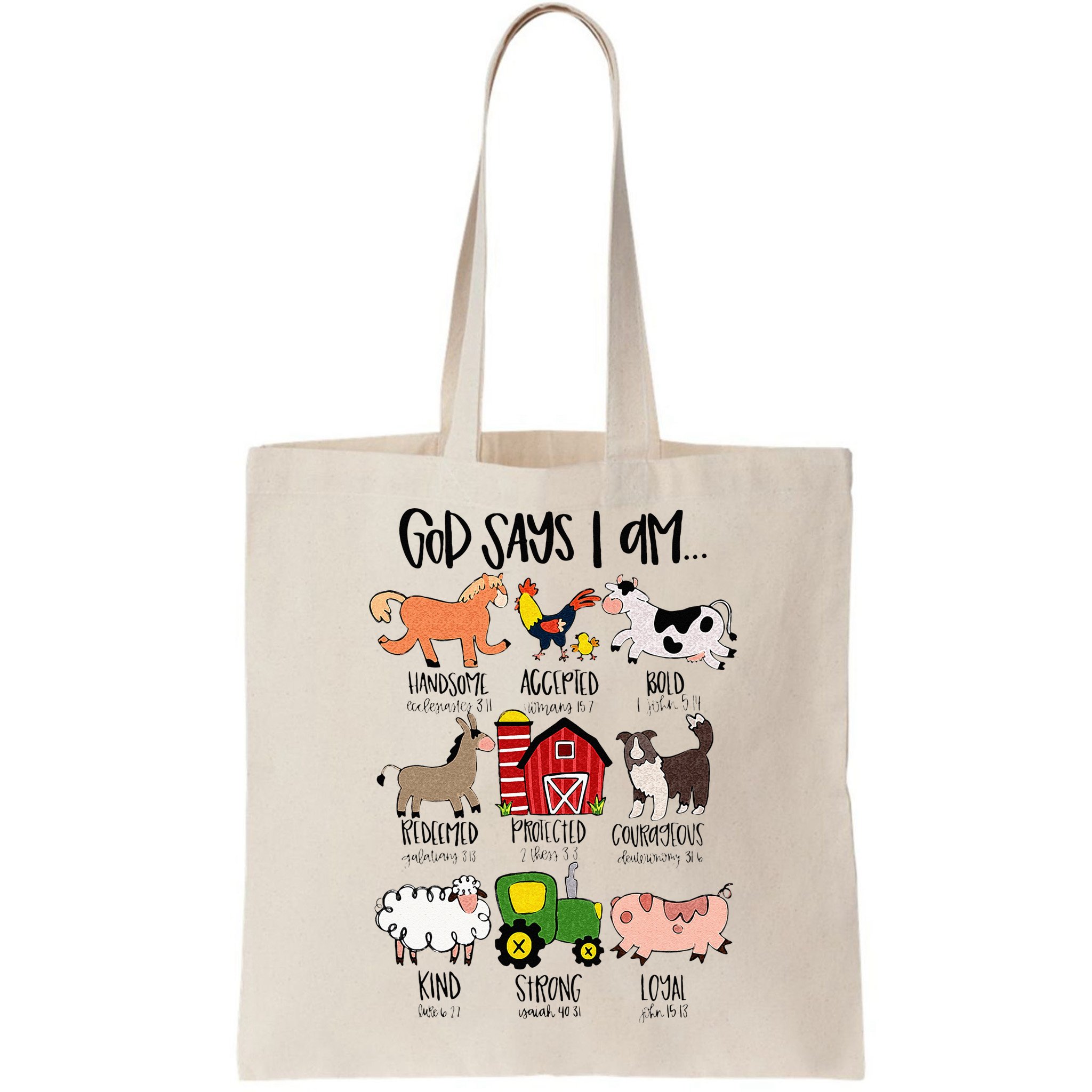 God Says I Am Animal Farms Funny Christian Lover Girls Bag