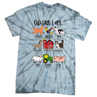 God Says I Am Animal Farms Funny Christian Lover Girls Tie-Dye T-Shirt