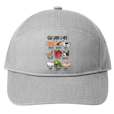 God Says I Am Animal Farms Funny Christian Lover Girls 7-Panel Snapback Hat