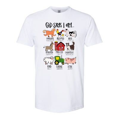 God Says I Am Animal Farms Funny Christian Lover Girls Softstyle® CVC T-Shirt