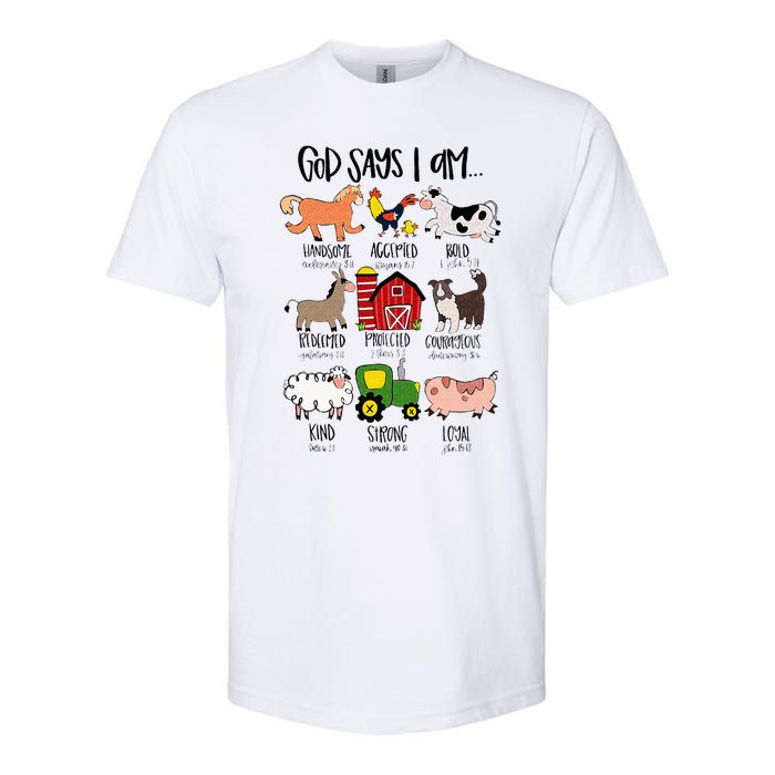 God Says I Am Animal Farms Funny Christian Lover Girls Softstyle CVC T-Shirt