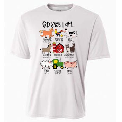 God Says I Am Animal Farms Funny Christian Lover Girls Cooling Performance Crew T-Shirt