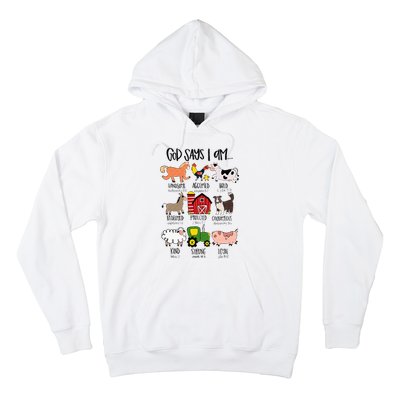 God Says I Am Animal Farms Funny Christian Lover Girls Hoodie