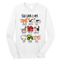 God Says I Am Animal Farms Funny Christian Lover Girls Long Sleeve Shirt