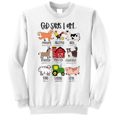 God Says I Am Animal Farms Funny Christian Lover Girls Sweatshirt