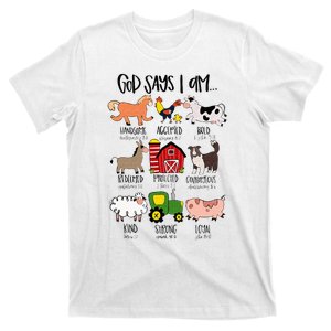 God Says I Am Animal Farms Funny Christian Lover Girls T-Shirt