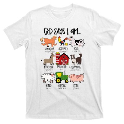 God Says I Am Animal Farms Funny Christian Lover Girls T-Shirt