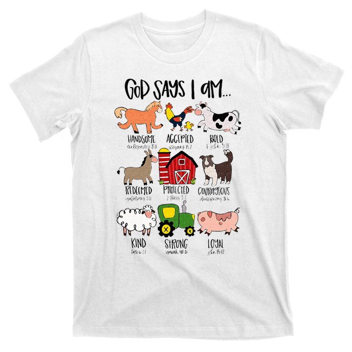 God Says I Am Animal Farms Funny Christian Lover Girls T-Shirt