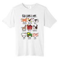 God Says I Am Animal Farms Funny Christian Lover Girls Tall Fusion ChromaSoft Performance T-Shirt