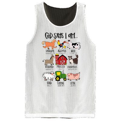 God Says I Am Animal Farms Funny Christian Lover Girls Mesh Reversible Basketball Jersey Tank