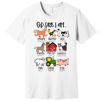 God Says I Am Animal Farms Funny Christian Lover Girls Premium T-Shirt